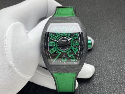AB Factory Franck Muller Vanguard V45  Carbon Fiber Case Green Arabic Replica Watch